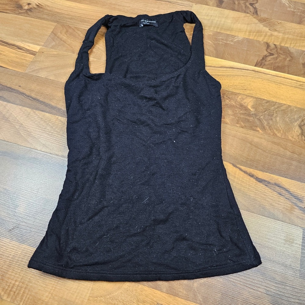 Naked Wardrobe Ribbed Racerback Tank‎ Black XS Stretch Fitted Basic Minimalist